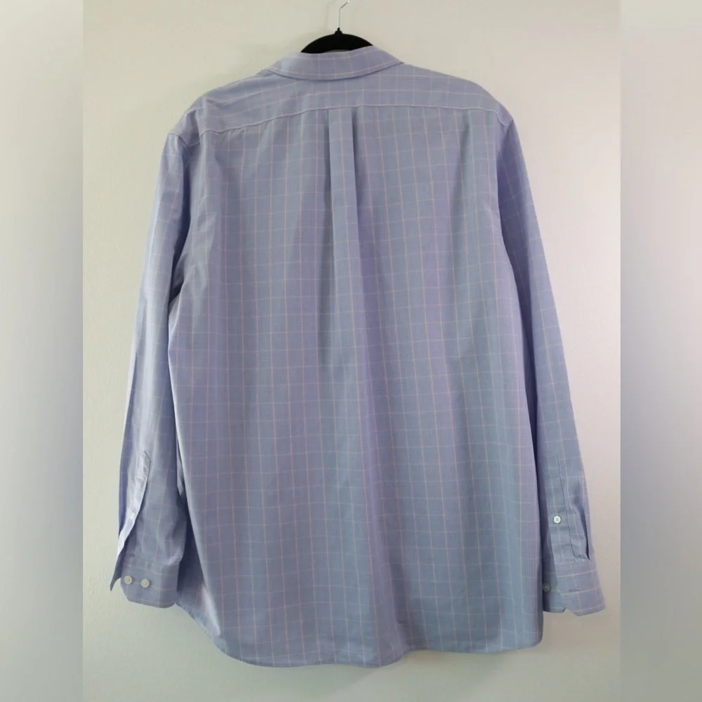 Banana Republic Lavender Checkered Dress Shirt XL 17-17 1/2